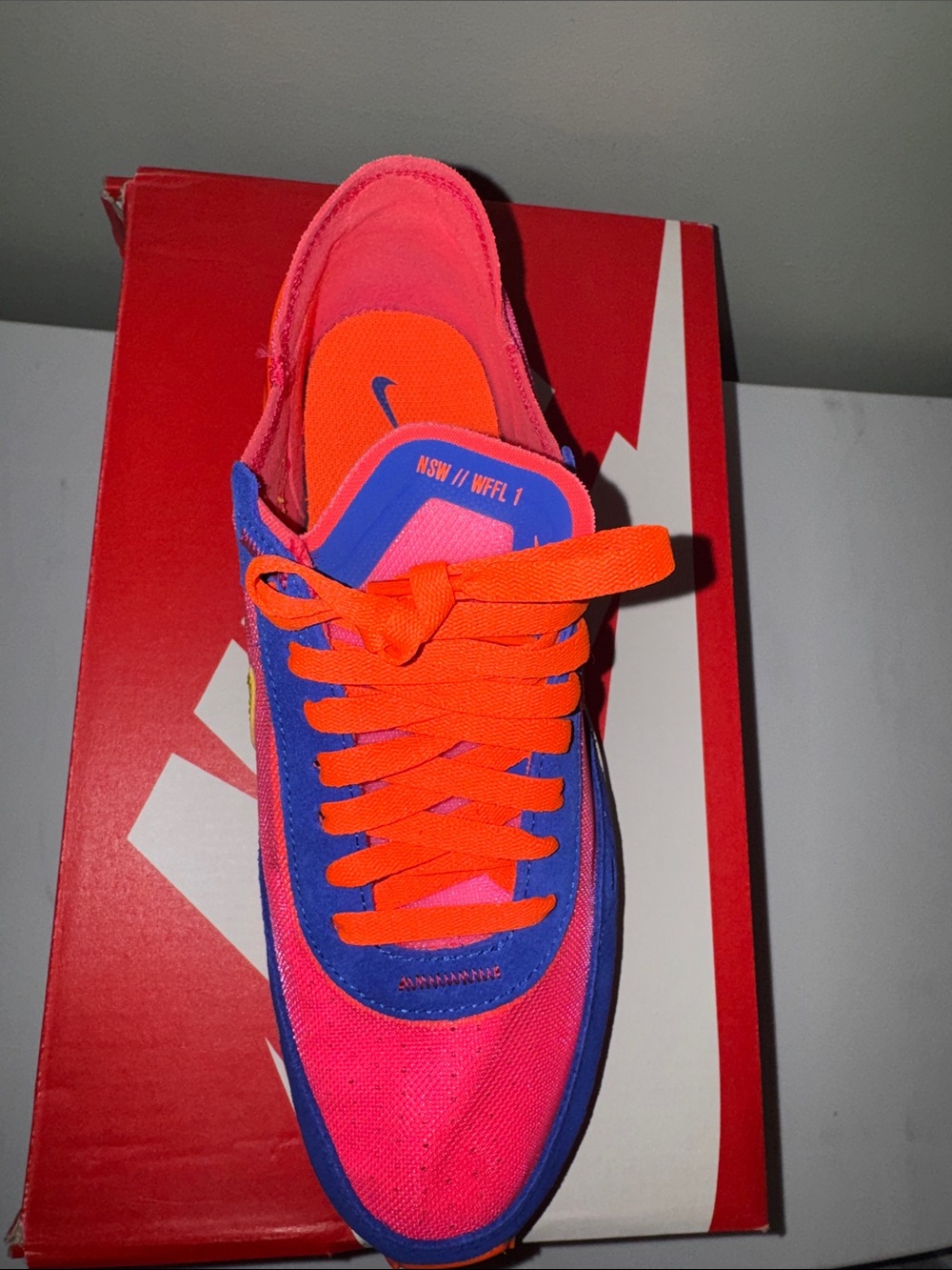 Nike Women's Waffle One Sneaker - Pink, Blue & Yellow - Picture 6 of 6